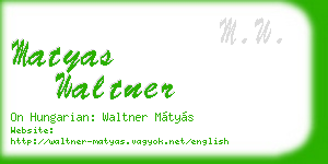 matyas waltner business card