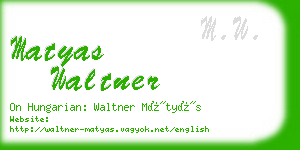 matyas waltner business card